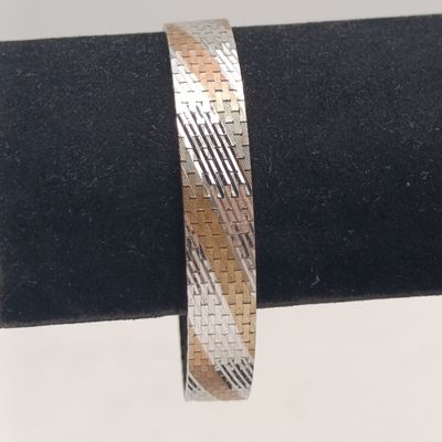Sterling silver bracelet with Gold Accent stripes - weighs 25 grams