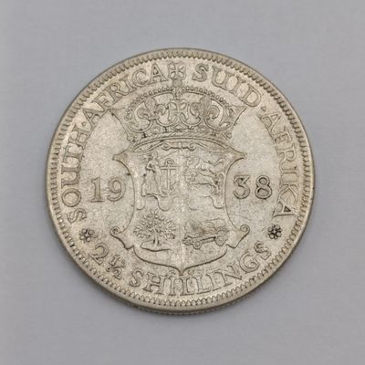 South Africa 1938 silver half crown VF+