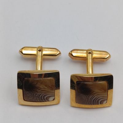 Pair of Jaguar Agate cufflinks