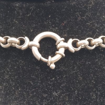 Sterling silver rolo links necklace - weighs 17.9 grams