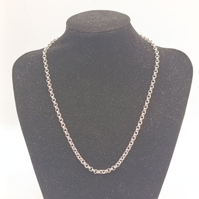 Sterling silver rolo links necklace - weighs 13.2 grams