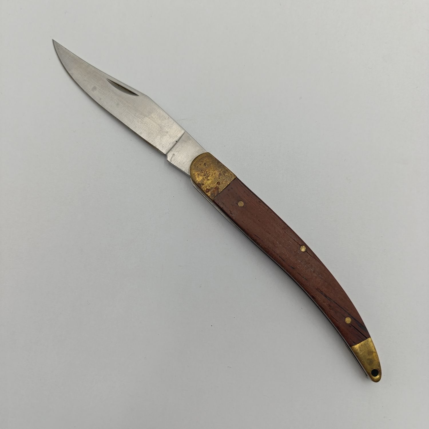 Vintage wood and brass pocket knife