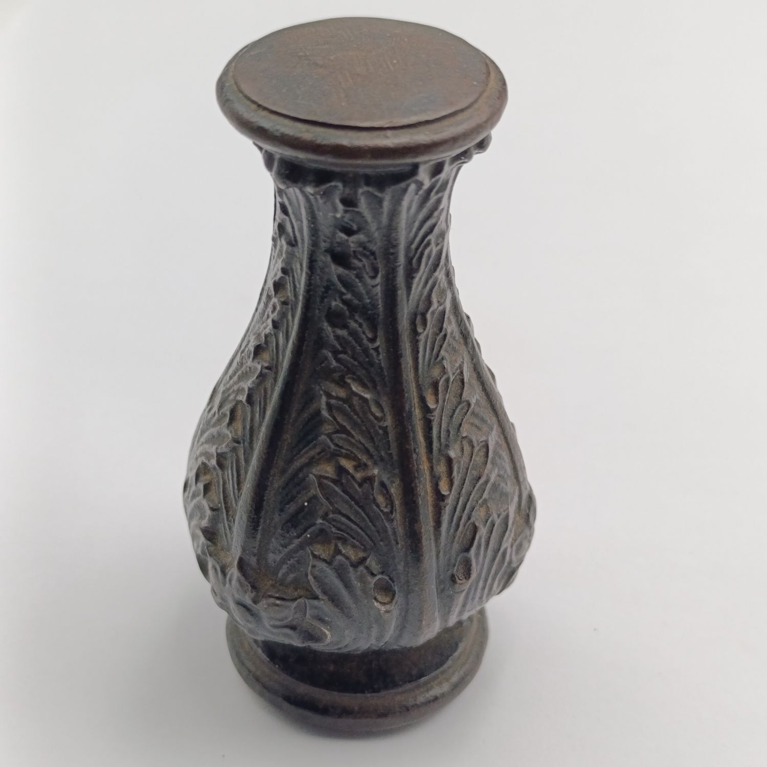 Antique cast iron wax seal stamp - no engraving on copper plate