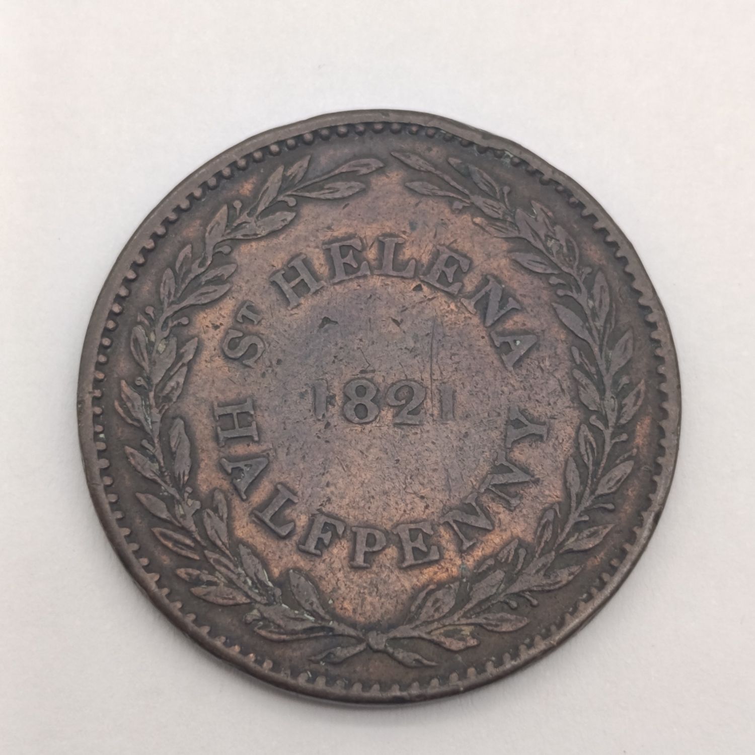 St Helena 1821 Half penny XF+