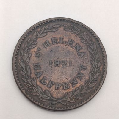St Helena 1821 Half penny XF+