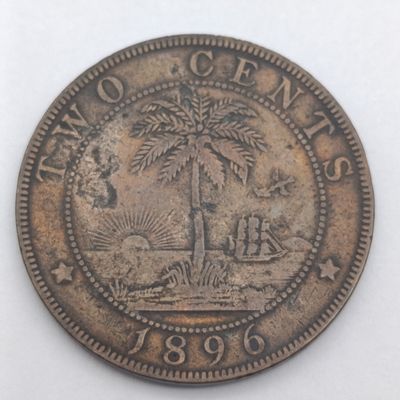 Liberia 1896 Two cent aVF