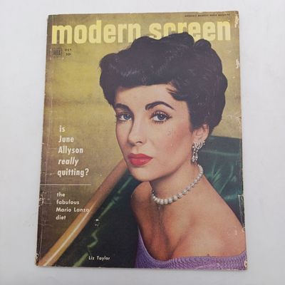 Vintage Modern Screen magazine - Liz Taylor - October 1952
