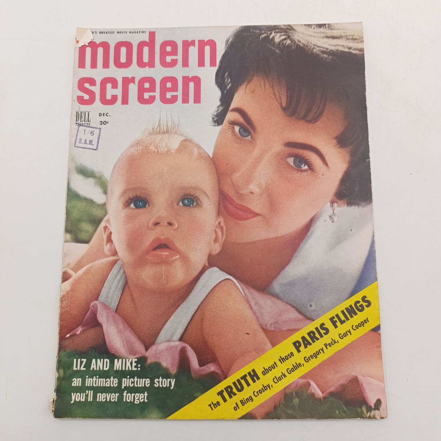 Vintage Modern Screen magazine - Liz Taylor and mike - December 1953