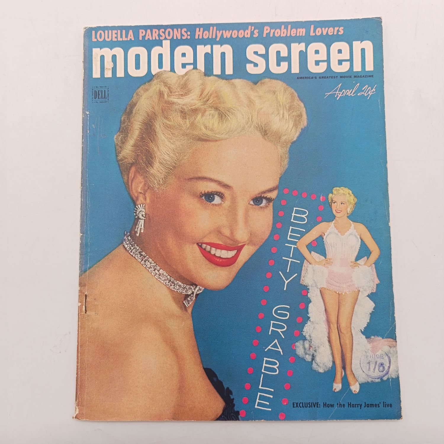 Vintage Modern Screen magazine - Betty Grable - April 1952