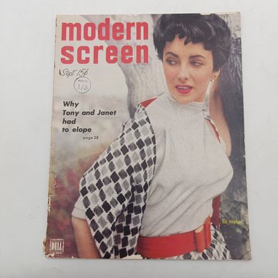 Vintage Modern Screen magazine with Liz Taylor on cover - September 1951