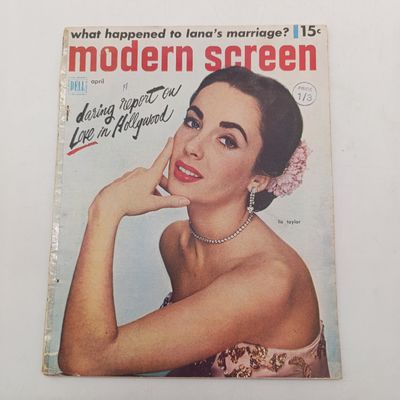 Vintage Modern Screen magazine - April 1951 -cover repaired