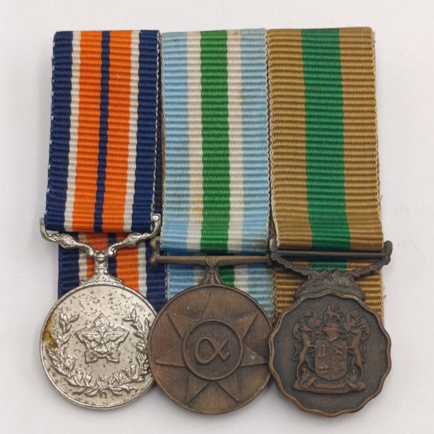 SADf 10 year service miniature medal group of 3 medals