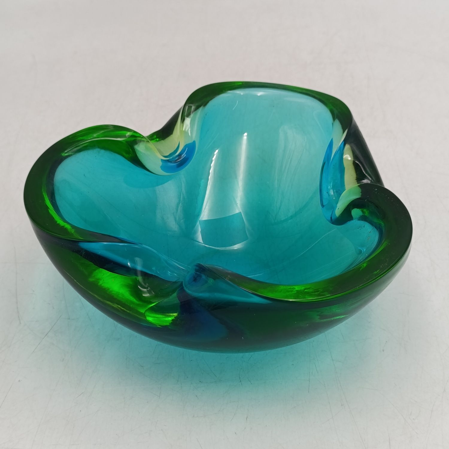 Vintage Green Murano glass ashtray