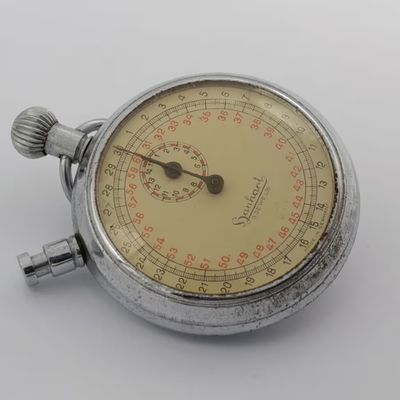 Vintage Hanhart mechanical 15 minute stopwatch - working