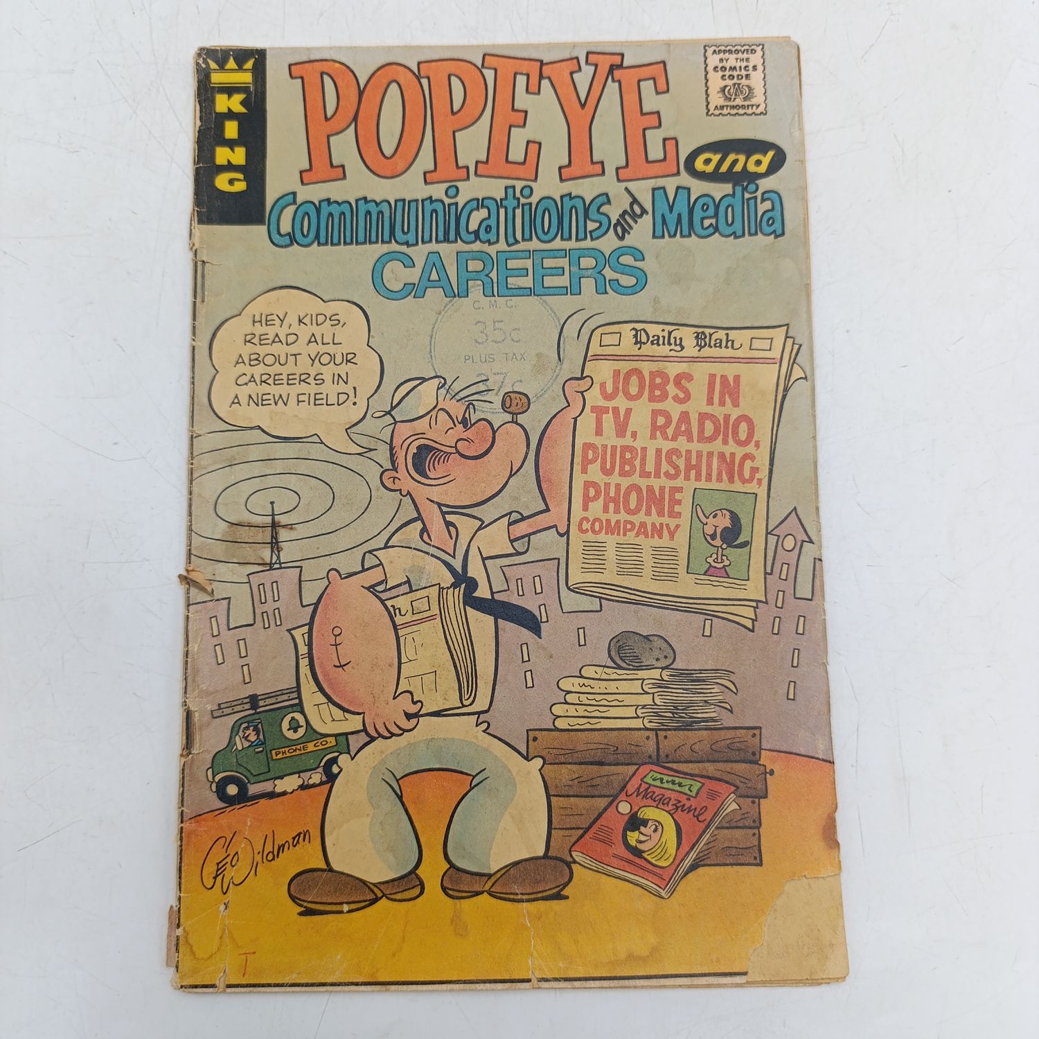 Comic Popeye and communications and Media careers - King comics - some faults and tears