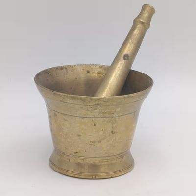 Vintage brass mortar and pestle