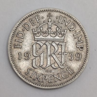 Great Britain 1939 silver sixpence - Use as filler for SA rare 1939 sixpence
