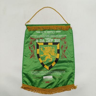 SADF 3 SA Infantry Battalion certificate banner flag to RFN TL Vraagom