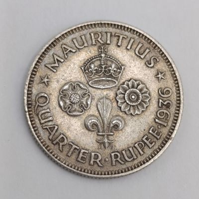 Mauritius 1936 Quarter rupee silver XF