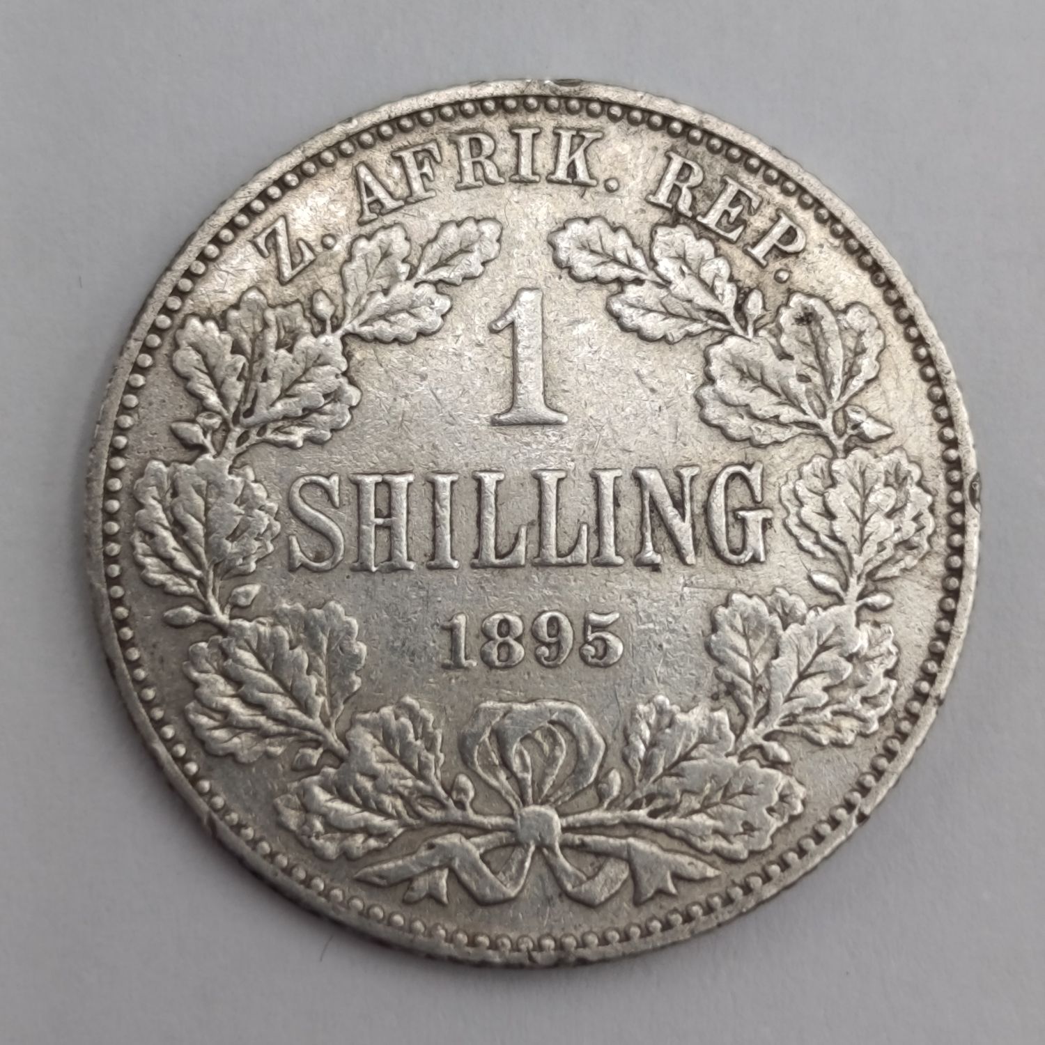 ZAR Paul Kruger 1895 shilling VF - some marks