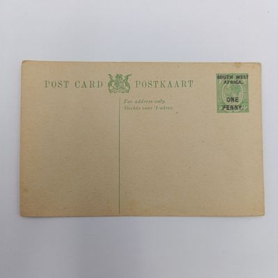 Union pre Franked Postcard overprinted South West Africa One Penny - unused