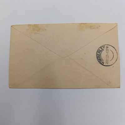 South West Africa 1931 cover with airmail issue English stamp - Windhoek/Kimberley cancellation