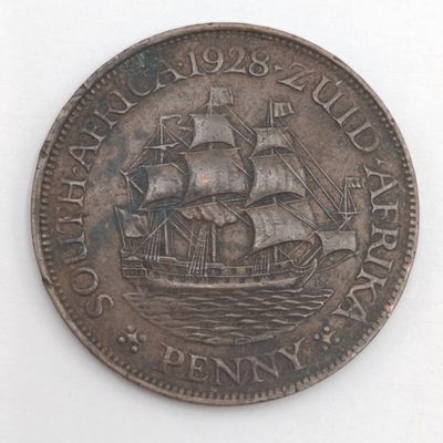 South Africa 1925 George 5 penny XF-