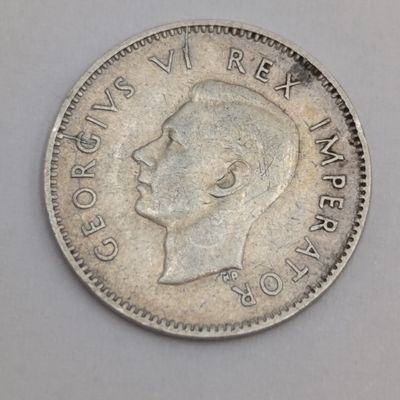 South Africa 1945 over 1943 tickey 3d in XF+ condition