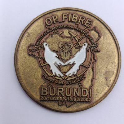 SA Army Operation Fibre Burundi 2001-2002 challenge coin medallion