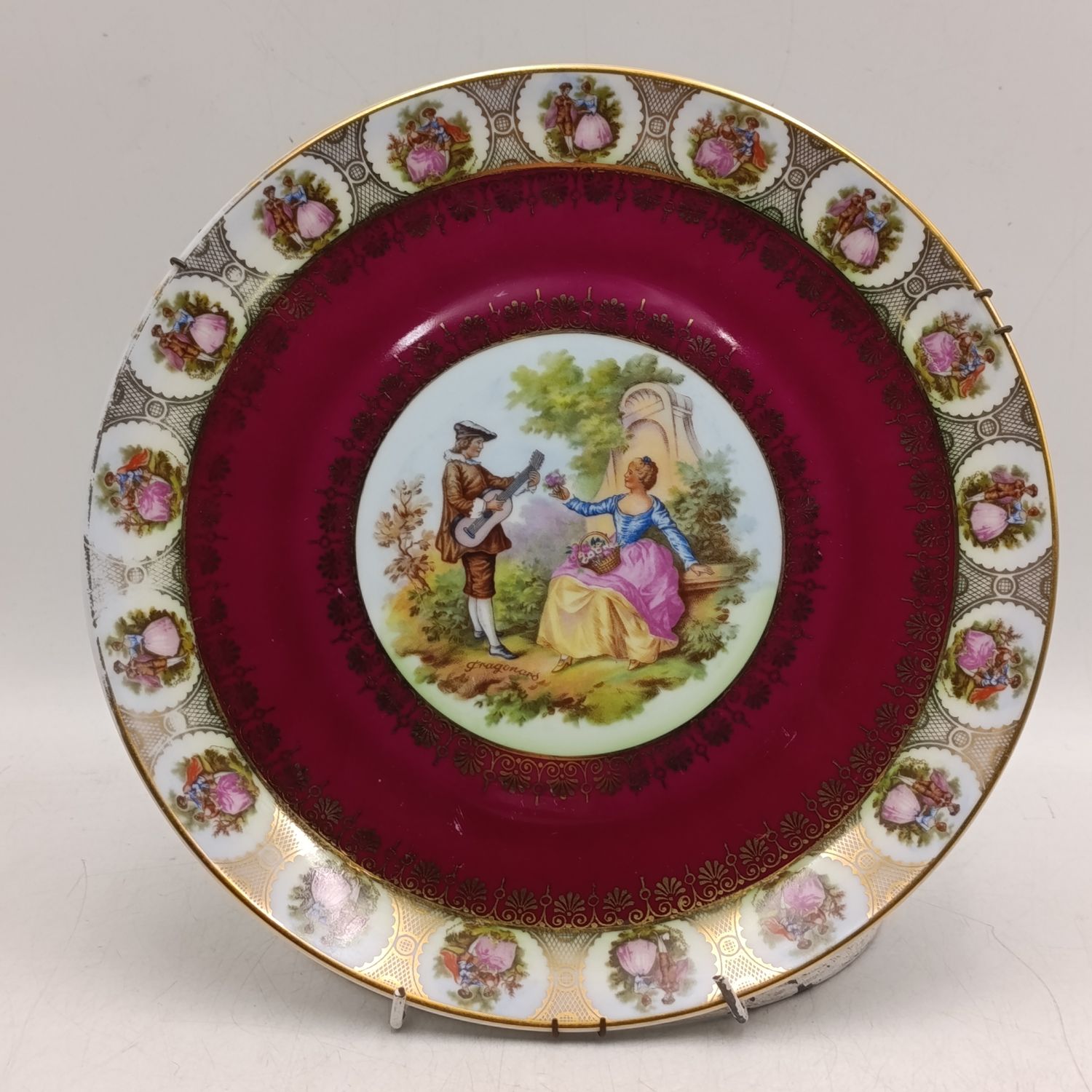 Vintage Imperial French porcelain plate - Size 26cm diameter