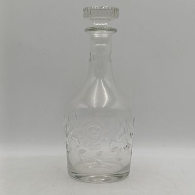 Vintage Crystal glass liquor decanter with lid