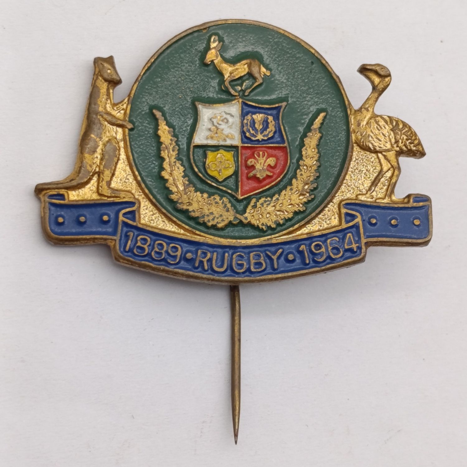 South African Australia 1964 rugby pin badge collectible memorabilia