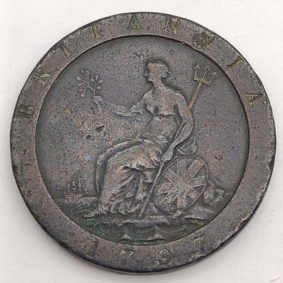 Great Britain George 3 Cartwheel Penny 1797 Coin - Rare Collectible