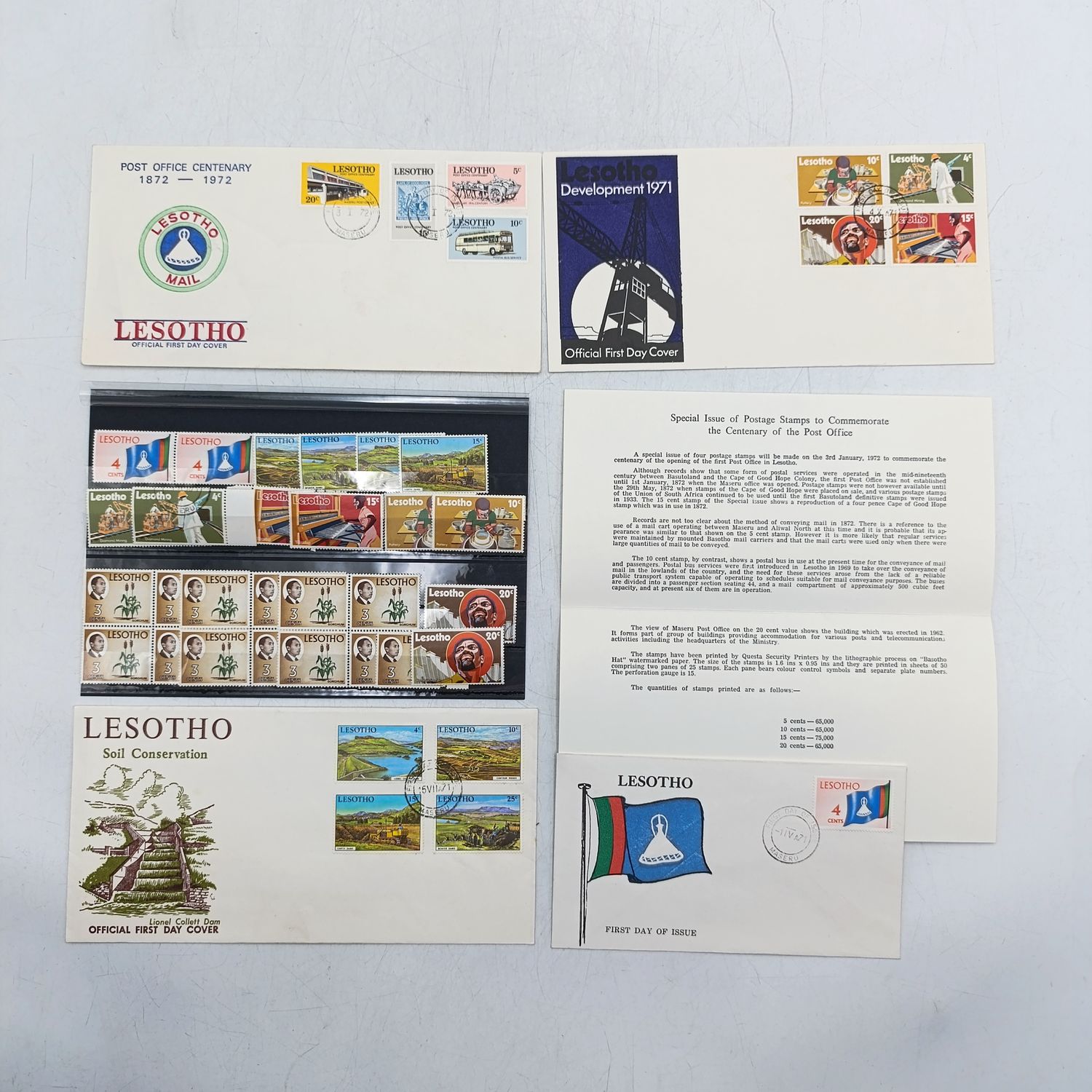 Lot of 27 Lesotho stamps plus 4 First Day covers
