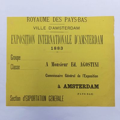 1883 Exhibitor poster for the General Export part of International Colonial Exhibition in Amsterdam