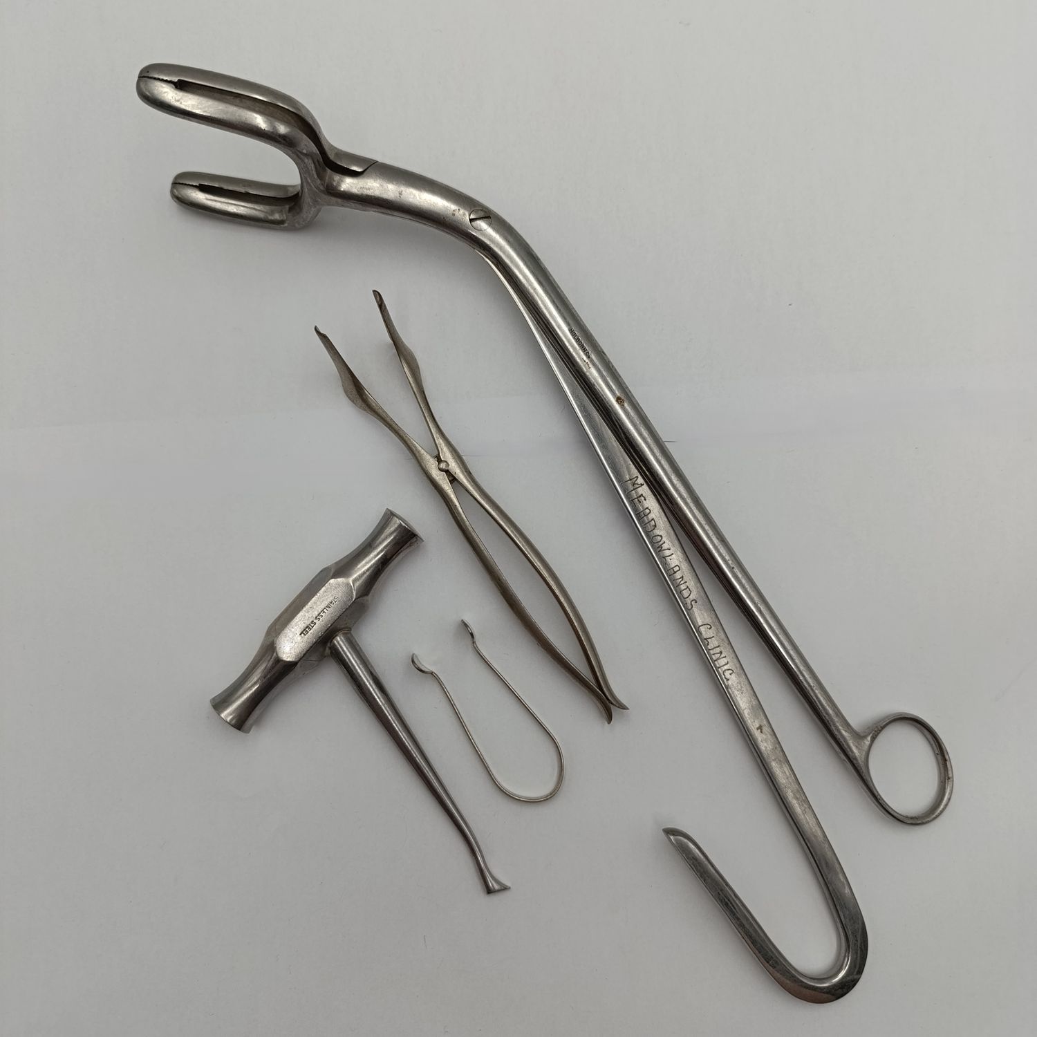 Lot of 5 stainless steel medical tools
