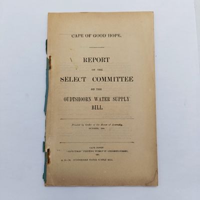Cape of Good hope report - Oudtshoorn water supply will 1898