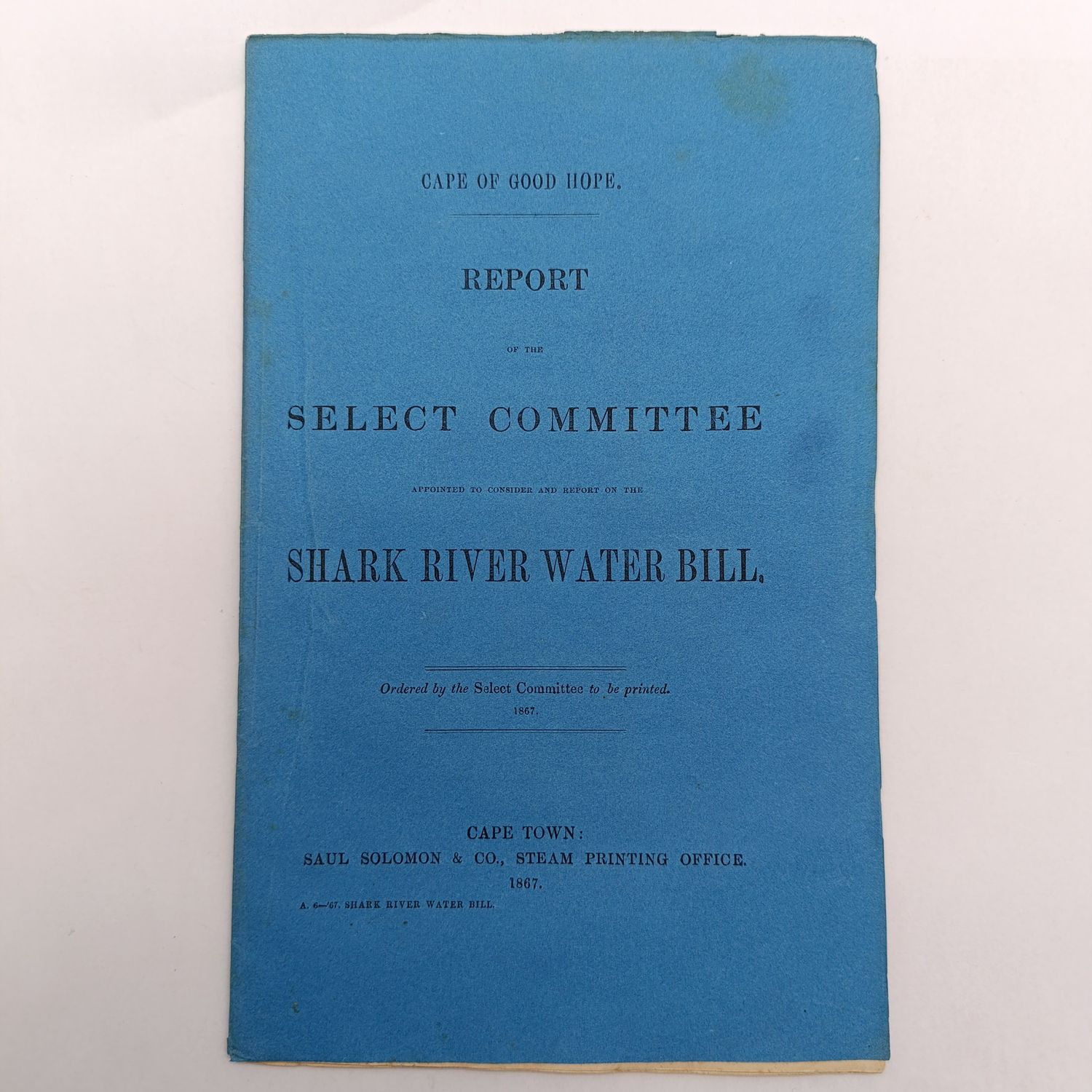 Cape of Good Hope Shark River Water Bill 1867 - Historical Document