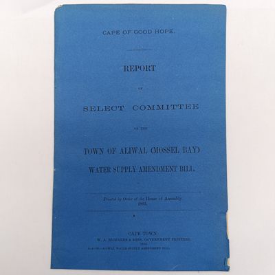 Cape of Good Hope Aliwal Water Supply Bill 1885 - Historical Document