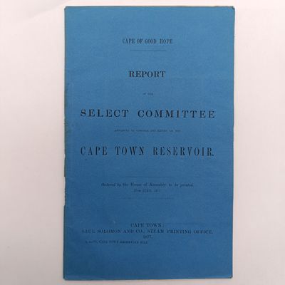 Cape of Good Hope Report - Cape Town Reservoir 1877 - Antique South African Document