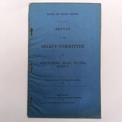 Cape of Good Hope 1888 Report on Piquetberg Road Water Supply - Historical Document