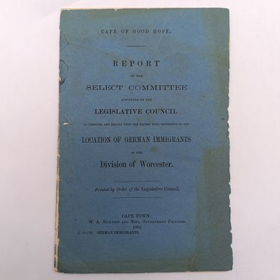 Cape of Good Hope report 1882 - German immigrants in Worcester division