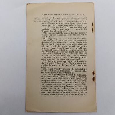 Cape of Good Hope Report 1898 - Transkeian Scab Law Historical Document
