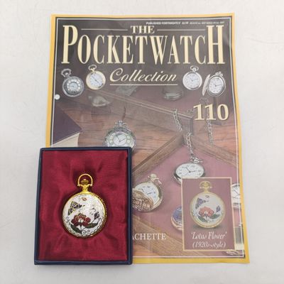 1920's Style Lotus Flower full hunter quartz pocketwatch - #110 pocketwatch collection