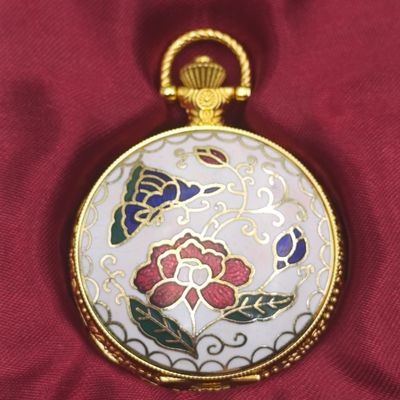 1920's Style Lotus Flower full hunter quartz pocket watch - #110 pocket watch collection