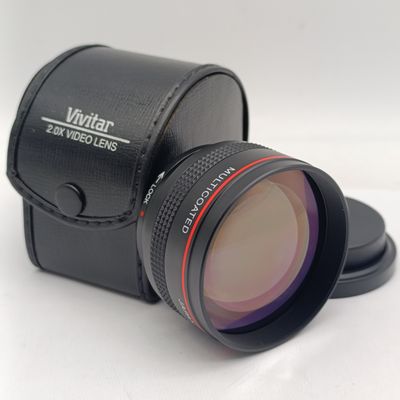 Vivitar 2.0x telephoto video lens in pouch