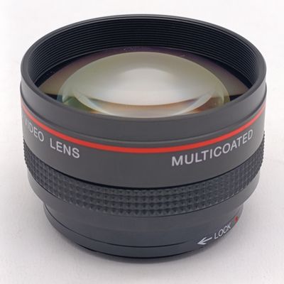Vivitar 2.0x telephoto video lens in pouch
