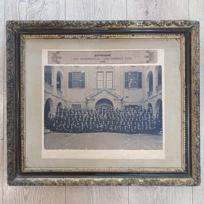 1903 NG Kerk Sinode photo in ornate frame - photo have some damage