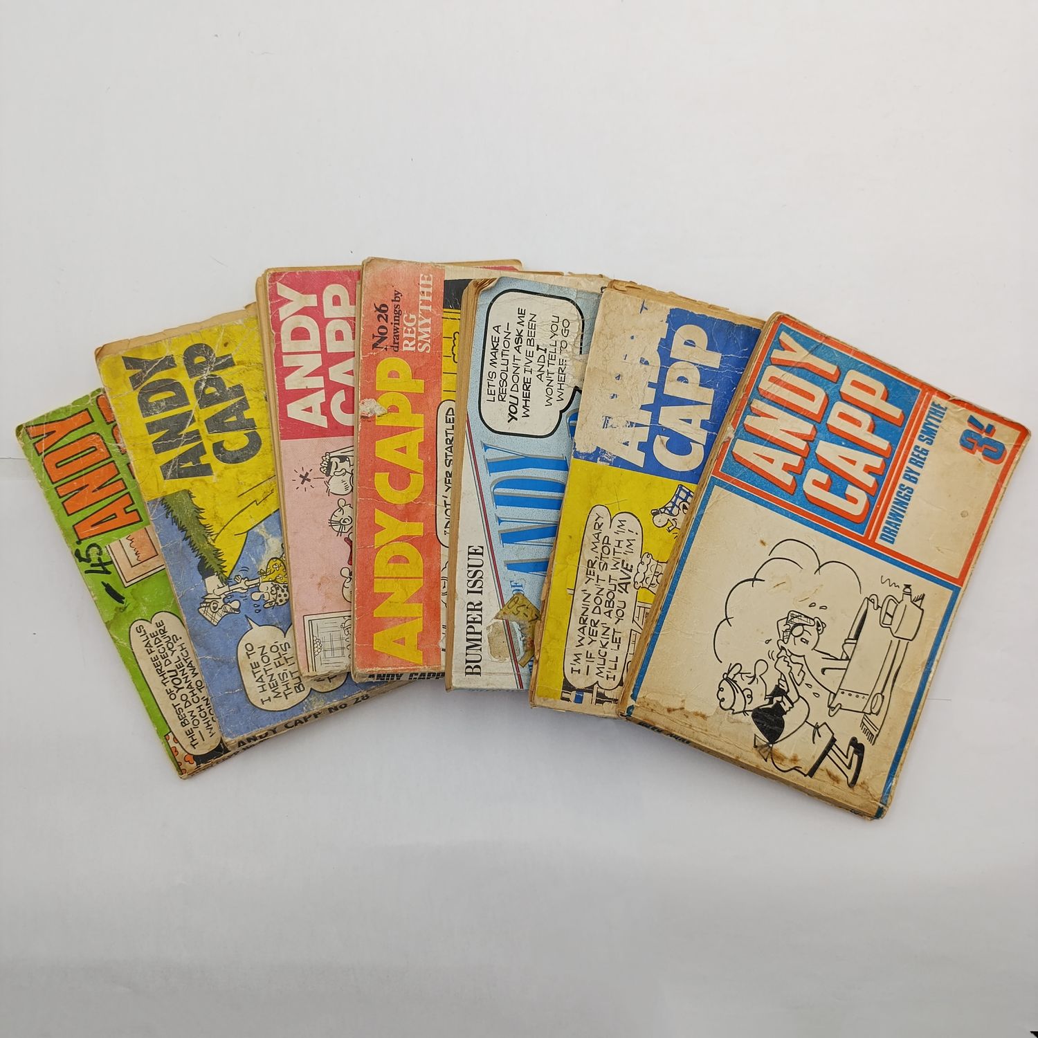 Lot of 7 vintage Andy Capp cartoon books - well used