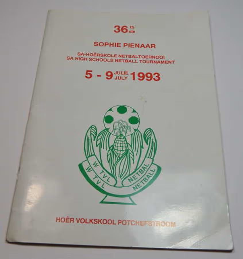 1993 Sophie Pienaar SA High Schools Netball Tournament Program
